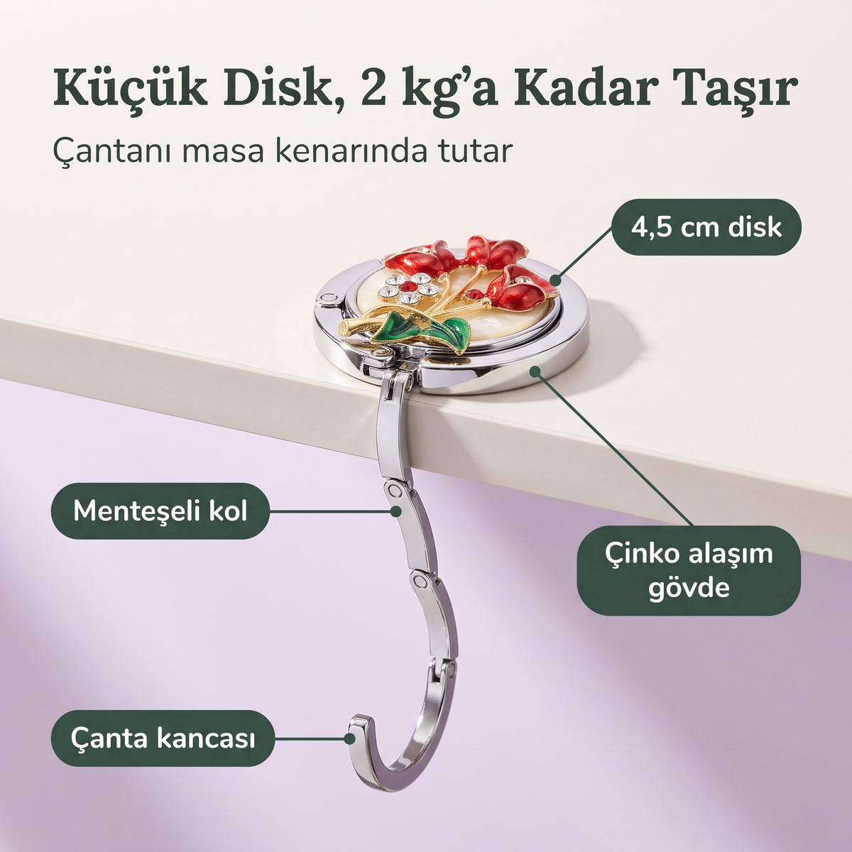 Dekoratif çanta askısı